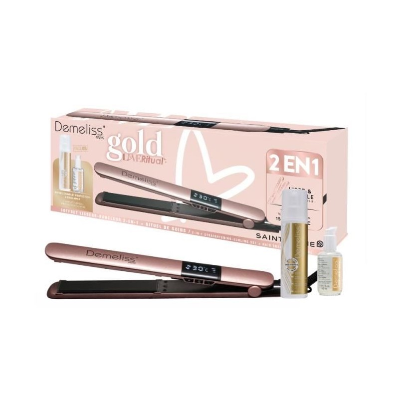 Lisseur - SAINT ALGUE - Coffret Demeliss Kera-GOLD 2 en 1 - Lisse & Bo Lisseur - SAINT ALGUE - Coffret Demeliss Kera-GOLD 2 en 1 - Lisse & Bo