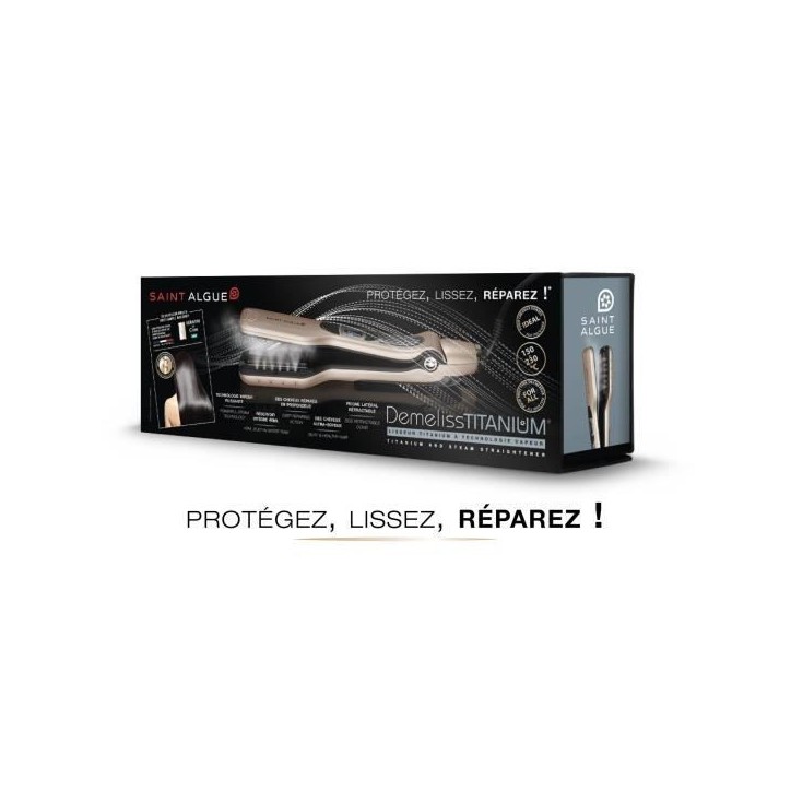 Lisseur vapeur - SAINT ALGUE - Demeliss TITANIUM - Lissage Haute Performance Hydratation Intense - Pour Tous Types de Cheveux Lisseur vapeur - SAINT ALGUE - Demeliss TITANIUM - Lissage Haute Performance Hydratation Intense - Pour Tous Types de Cheveux