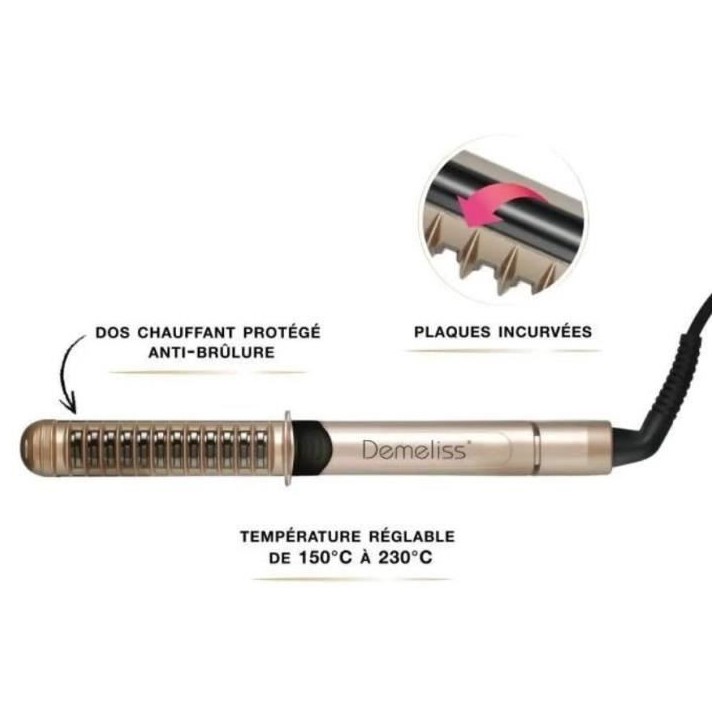 Lisseur - SAINT ALGUE - SAINT ALGUE- Lisseur Boucleur Demeliss XCURLER 2 en 1 - Design Exlusif Anti-Brûlures - 5 Températures Lisseur - SAINT ALGUE - SAINT ALGUE- Lisseur Boucleur Demeliss XCURLER 2 en 1 - Design Exlusif Anti-Brûlures - 5 Températures