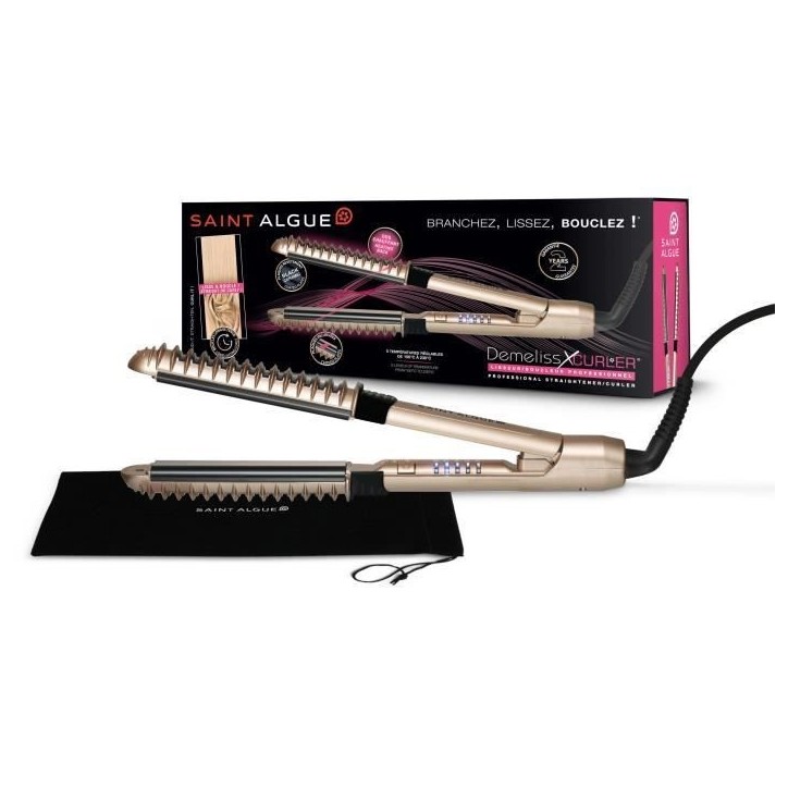 Lisseur - SAINT ALGUE - SAINT ALGUE- Lisseur Boucleur Demeliss XCURLER 2 en 1 - Design Exlusif Anti-Brûlures - 5 Températures Lisseur - SAINT ALGUE - SAINT ALGUE- Lisseur Boucleur Demeliss XCURLER 2 en 1 - Design Exlusif Anti-Brûlures - 5 Températures