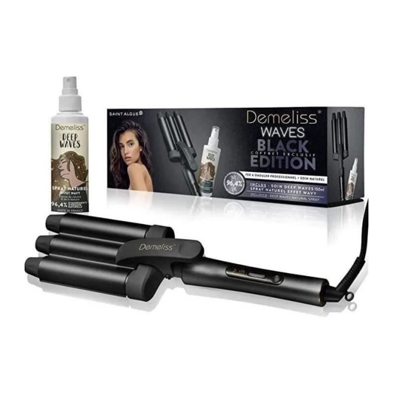 Fer a onuler - SAINT ALGUE - Coffret Demeliss WAVES BLACK - Coloris Ex Fer a onuler - SAINT ALGUE - Coffret Demeliss WAVES BLACK - Coloris Ex