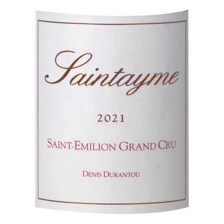 Denis Durantou Saintayme 2021 Saint-Emilion Grand Cru - Vin rouge de Bordeaux