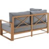 Salon de jardin canapé d'angle SANTA - Aluminium effet bois - 5 perso