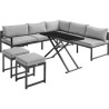 Salon de jardin avec structure en aluminium avec coussins - 7 personne