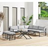 Salon de jardin avec structure en aluminium avec coussins - 7 personne