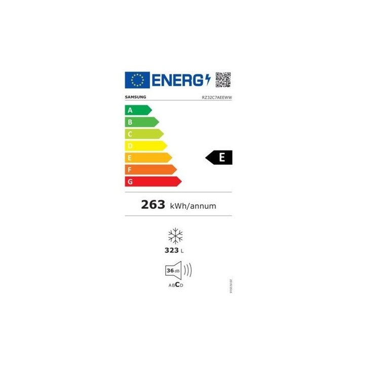 Congélateur armoire - SAMSUNG - RZ32C7AEEWW - 323 L - Classe E - 4 tiroirs - Connecté - Blanc Congélateur armoire - SAMSUNG - RZ32C7AEEWW - 323 L - Classe E - 4 tiroirs - Connecté - Blanc