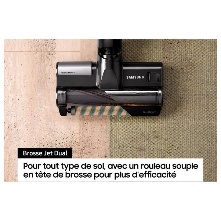 SAMSUNG Jet 85 Complete VS20C85G4TB - Aspirateur Balai sans fil - Puissance 210 AW - Autonomie 60 min - 3 brosses SAMSUNG Jet 85 Complete VS20C85G4TB - Aspirateur Balai sans fil - Puissance 210 AW - Autonomie 60 min - 3 brosses