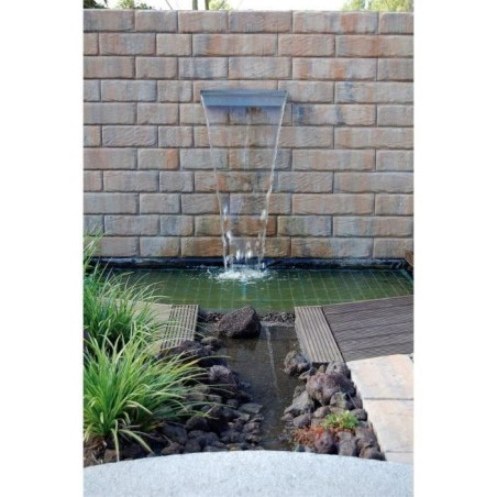 Lame d'eau inox Niagara 60 avec éclairage led pour bassin de jardin -