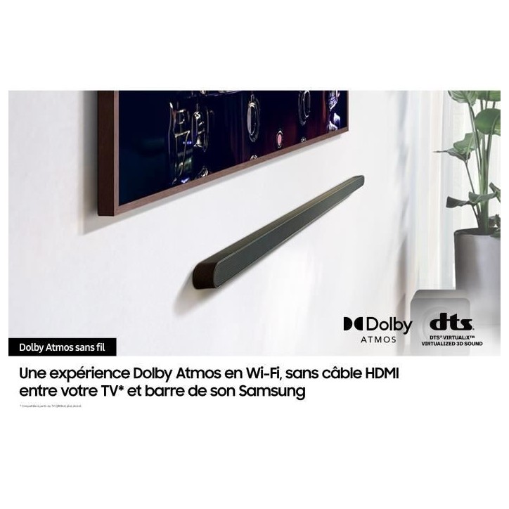Barre de son - SAMSUNG - HW-S810D - 3.1.2ch - Atmos sans fil - Ultra-fine - Wifi - Bluetooth - Contrôle vocal - Q-Symphony 3.0
