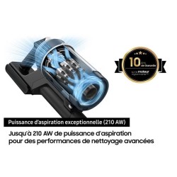 SAMSUNG Bespoke Jet Plus Pet VS20B95823W - Aspirateur Balai + Clean St