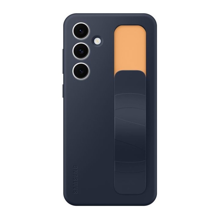 Coque en silicone avec laniere pour Samsung Galaxy S24 FE Bleu foncé Coque en silicone avec laniere pour Samsung Galaxy S24 FE Bleu foncé