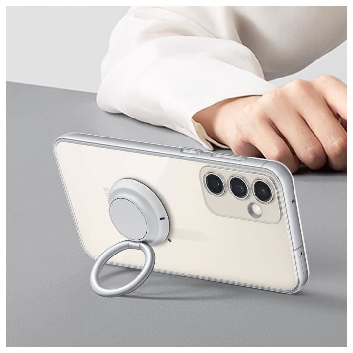 Coque - Samsung - Galaxy S25 - Transparent - Support anneau - Compatible supports magnétiques