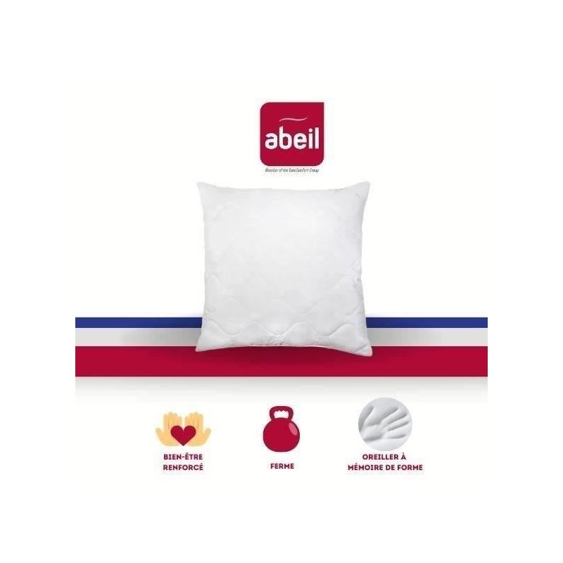 ABEIL Oreiller a mémoire de forme matelassé 60x60 cm blanc ABEIL Oreiller a mémoire de forme matelassé 60x60 cm blanc