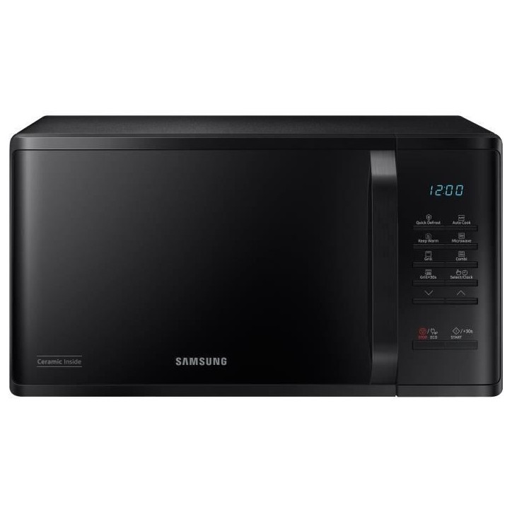 Micro-ondes Samsung MG23K3513AK - 23L - Gril - Electronique - 800W - 28,8 cm - Cavité céramique émail - Noir Micro-ondes Samsung MG23K3513AK - 23L - Gril - Electronique - 800W - 28,8 cm - Cavité céramique émail - Noir