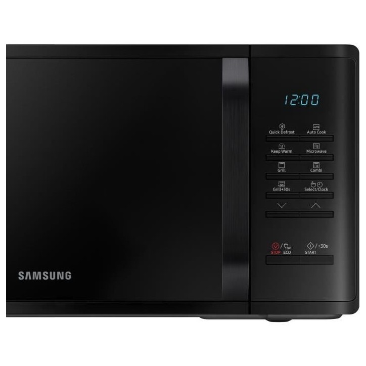 Micro-ondes Samsung MG23K3513AK - 23L - Gril - Electronique - 800W - 28,8 cm - Cavité céramique émail - Noir Micro-ondes Samsung MG23K3513AK - 23L - Gril - Electronique - 800W - 28,8 cm - Cavité céramique émail - Noir