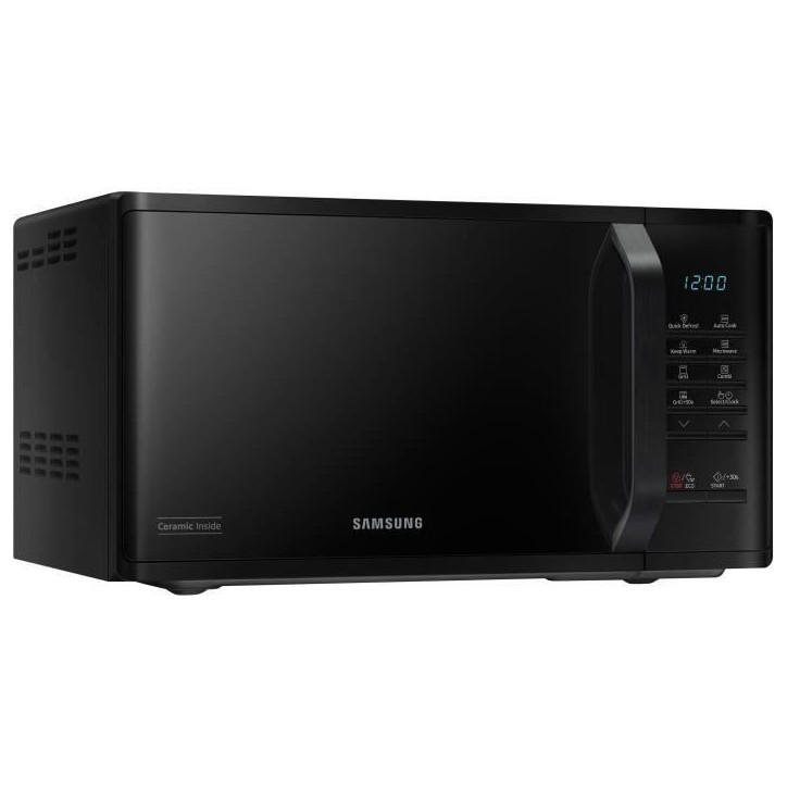 Micro-ondes Samsung MG23K3513AK - 23L - Gril - Electronique - 800W - 28,8 cm - Cavité céramique émail - Noir Micro-ondes Samsung MG23K3513AK - 23L - Gril - Electronique - 800W - 28,8 cm - Cavité céramique émail - Noir