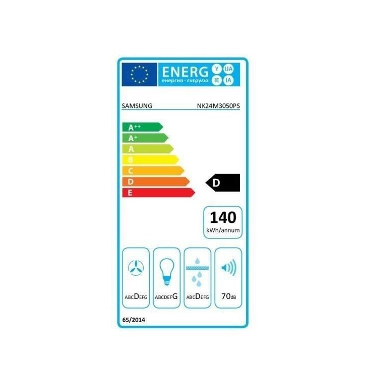 Hotte décorative murale SAMSUNG NK24M3050PS 60 cm - Gris