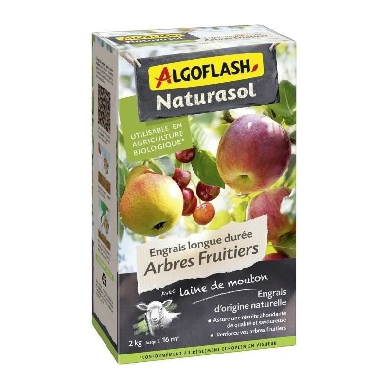 ALGOFLASH NATURASOL Engrais longue durée Arbres fruitiers -2kg ALGOFLASH NATURASOL Engrais longue durée Arbres fruitiers -2kg