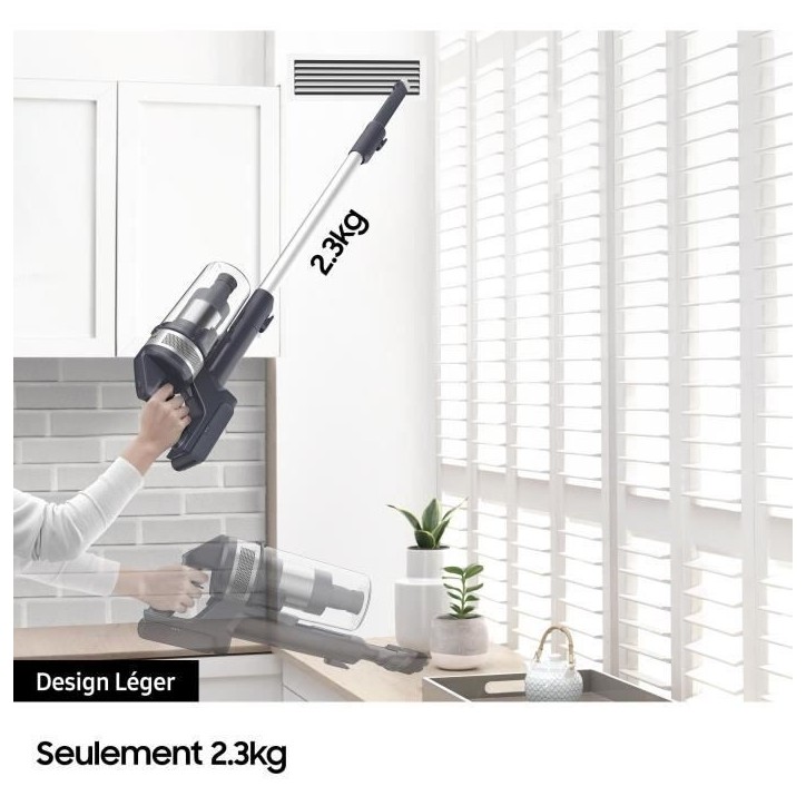 SAMSUNG VS15A6031R4 Jet 60 Turbo - Aspirateur Balai - 150 AW - Aspiration multicyclonique - Filtration HEPA - 40min d'autonomie SAMSUNG VS15A6031R4 Jet 60 Turbo - Aspirateur Balai - 150 AW - Aspiration multicyclonique - Filtration HEPA - 40min d'autonomie