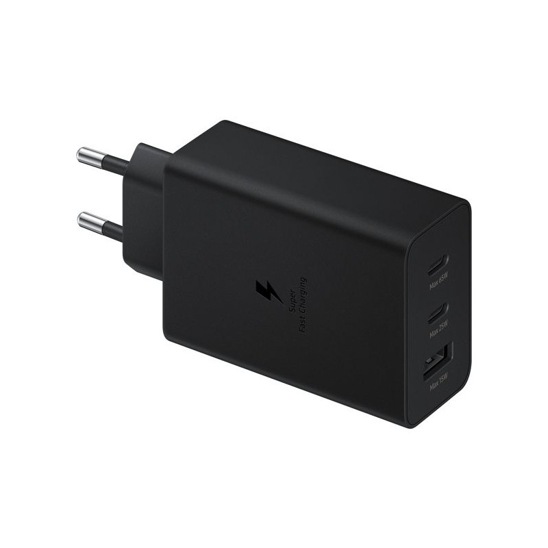Adaptateur secteur Trio 65W - 2 x USB-C - 1 x USB-A - Noir - sans câb Adaptateur secteur Trio 65W - 2 x USB-C - 1 x USB-A - Noir - sans câb