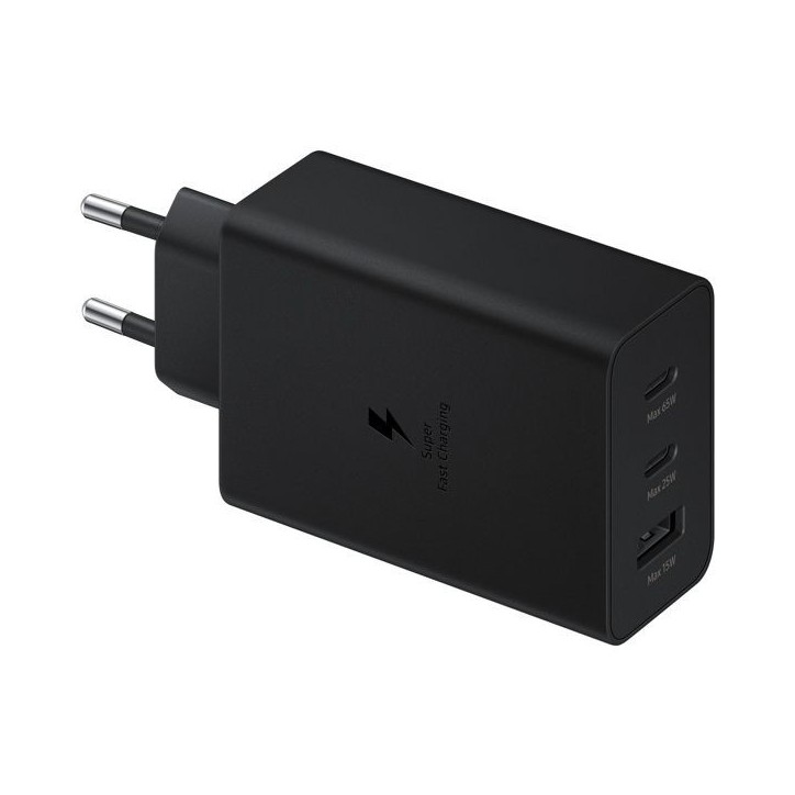 Adaptateur secteur Trio 65W - 2 x USB-C - 1 x USB-A - Noir - sans câble