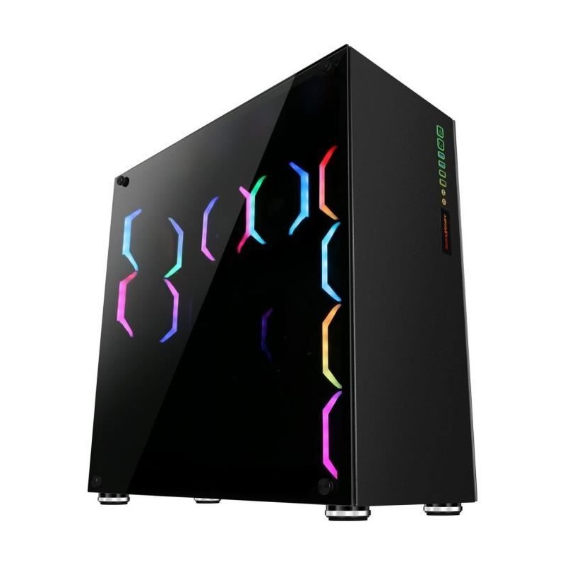 ABKONCORE BOITIER PC R780 Sync - rétro éclairage RGB - Noir - Verre ABKONCORE BOITIER PC R780 Sync - rétro éclairage RGB - Noir - Verre