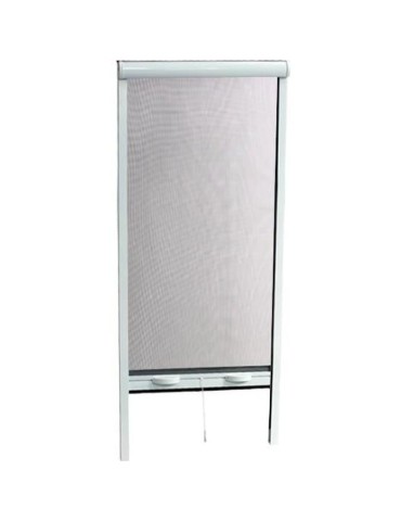 Moustiquaire de porte fenetre L160 X H220 cm a tirage direct en aluminium laqué blanc - Recoupable en largeur et hauteur