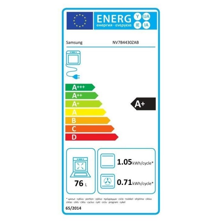Four encastrable SAMSUNG NV7B4430ZAB - Multifonction - Pyrolyse - Chaleur tournante pulsée - DualCook Four encastrable SAMSUNG NV7B4430ZAB - Multifonction - Pyrolyse - Chaleur tournante pulsée - DualCook