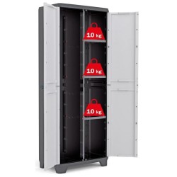 KETER Armoire de rangement utilitaire Linear - 68 x 39 x 173 cm - Noir