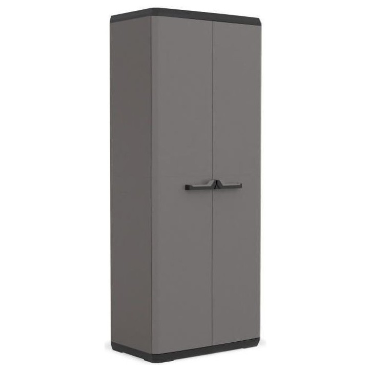 Armoire de rangement - KETER - Più - 3 tablettes réglables - Gris / Noir Armoire de rangement - KETER - Più - 3 tablettes réglables - Gris / Noir