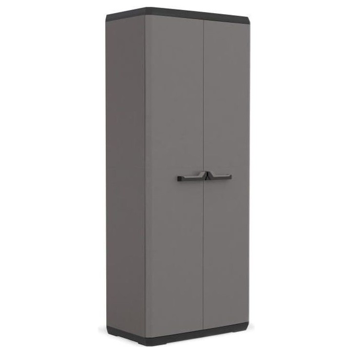 Armoire de rangement utilitaire Più - KETER - 3 tablettes réglables - Gris anthracite et noir Armoire de rangement utilitaire Più - KETER - 3 tablettes réglables - Gris anthracite et noir
