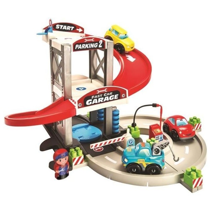 Garage - ECOIFFIER - Garage Abrick - Deux voitures - Dépanneuse - Jouet pour enfant Garage - ECOIFFIER - Garage Abrick - Deux voitures - Dépanneuse - Jouet pour enfant