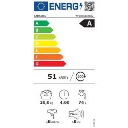 Lave-linge hublot SAMSUNG Ecobubble™ WF20DG8650BV - 20 kg - Digital