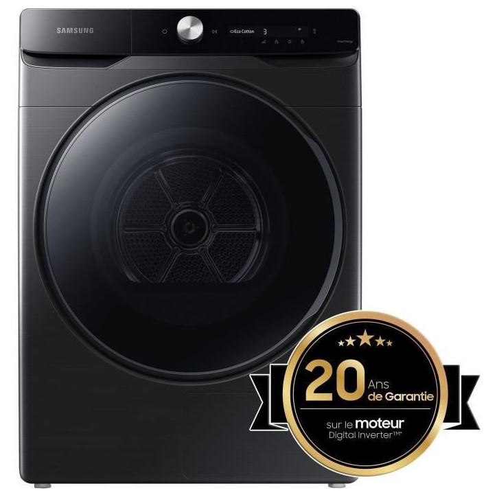Seche-linge pompe a chaleur SAMSUNG DV16T8520BV - 16 kg - Digital Inverter - L84,4cm - Optimal Dry - Noir Seche-linge pompe a chaleur SAMSUNG DV16T8520BV - 16 kg - Digital Inverter - L84,4cm - Optimal Dry - Noir