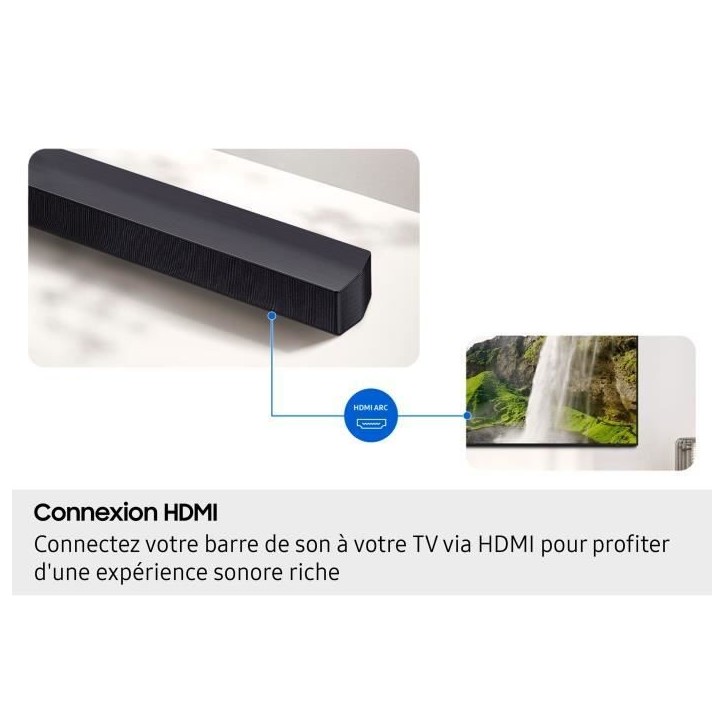 SAMSUNG HW-B460F - Barre de son Series 2.1ch - Caisson sans fil 6,5'' - Adaptative Sound Lite