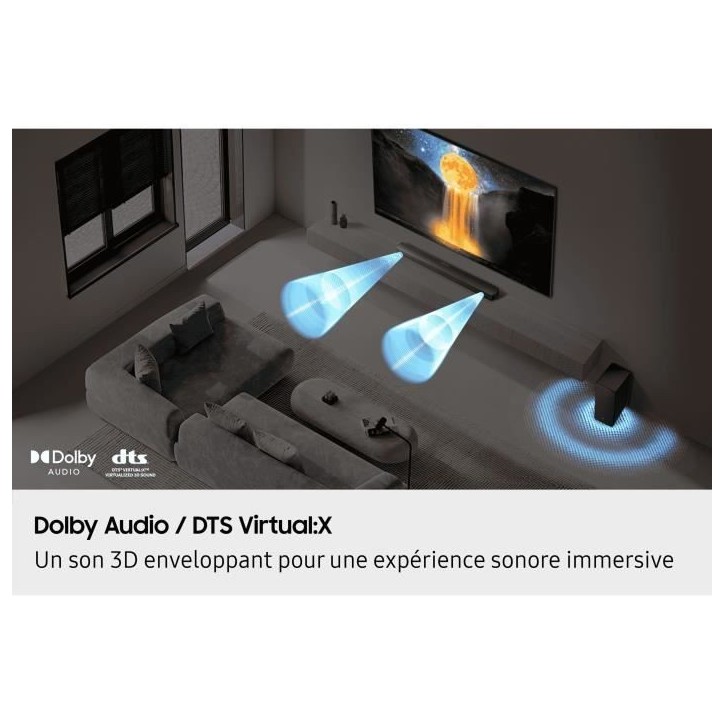 SAMSUNG HW-B460F - Barre de son Series 2.1ch - Caisson sans fil 6,5'' - Adaptative Sound Lite