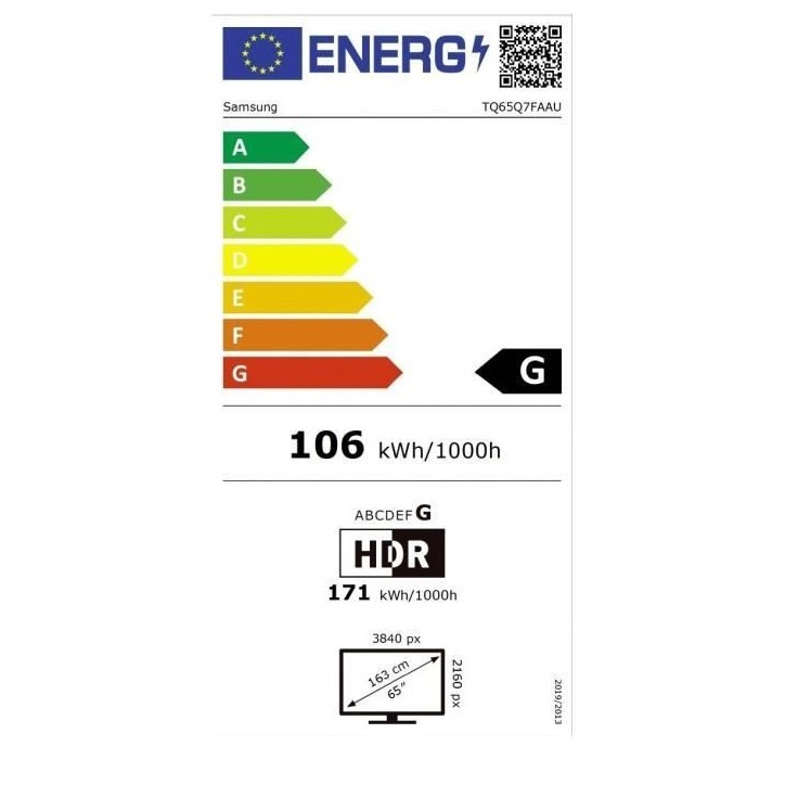 Samsung 65Q7F - TV QLED 65 (165 cm) - 4K UHD 3840x2160 - HDR10+ - Smart TV - Gaming Hub - 3xHDMI - WiFi Samsung 65Q7F - TV QLED 65 (165 cm) - 4K UHD 3840x2160 - HDR10+ - Smart TV - Gaming Hub - 3xHDMI - WiFi