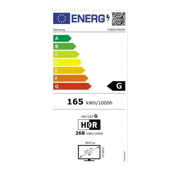 Samsung 85U7005F - TV LED 85 (216 cm) - 4K UHD 3840x2160 - HDR10+ - Smart TV - Gaming Hub - 3xHDMI - WiFi Samsung 85U7005F - TV LED 85 (216 cm) - 4K UHD 3840x2160 - HDR10+ - Smart TV - Gaming Hub - 3xHDMI - WiFi