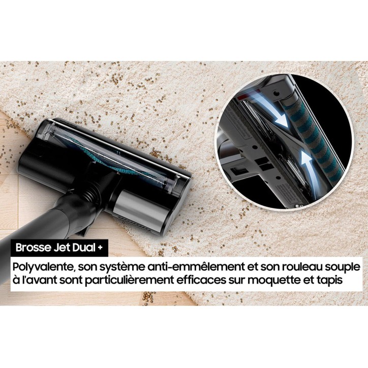 Aspirateur Balai sans fil - SAMSUNG BESPOKE AI Jet lite pet VS80F28ELP - 770 W - 280 AW - 60 min - 0,5 L - 86 dB - Gris Aspirateur Balai sans fil - SAMSUNG BESPOKE AI Jet lite pet VS80F28ELP - 770 W - 280 AW - 60 min - 0,5 L - 86 dB - Gris