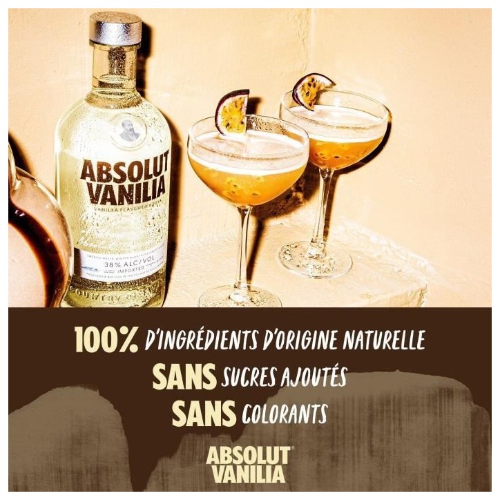 Absolut - Vanille - Vodka aromatisée - 38,0% Vol.