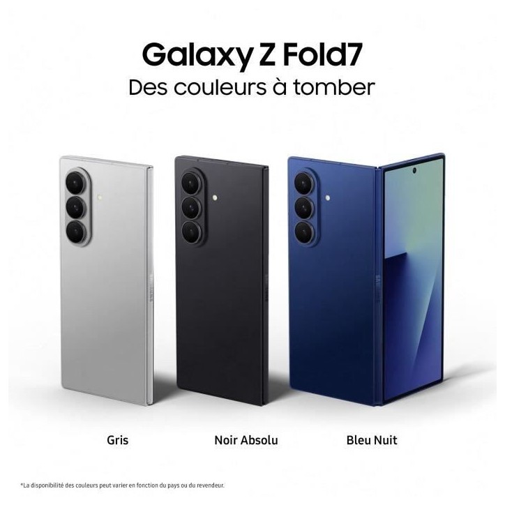 Samsung Galaxy Z Fold7 5G Smartphone 256 Go Noir Absolu