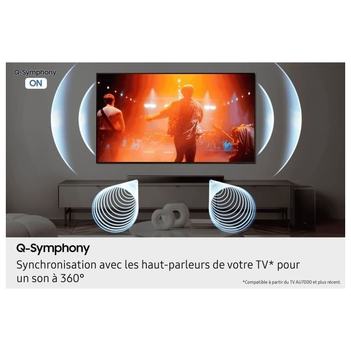 SAMSUNG HW-B66CF - Barre de son Series 3.1ch - Caisson sans fil 6,5'' - HP Central - Adaptative Sound Lite