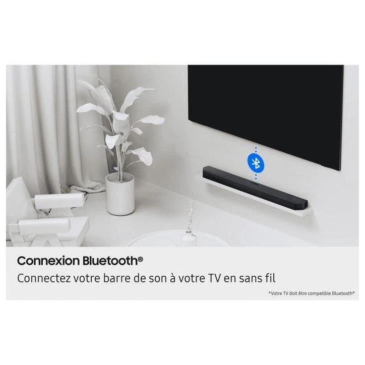 SAMSUNG HW-B66CF - Barre de son Series 3.1ch - Caisson sans fil 6,5'' - HP Central - Adaptative Sound Lite