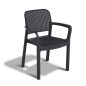 Lot de 6 fauteuils de jardin - Allibert by KETER - SAMANNA - En résine - Coloris : gris graphite - Empilable