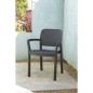 Lot de 6 fauteuils de jardin - Allibert by KETER - SAMANNA - En résine - Coloris : gris graphite - Empilable