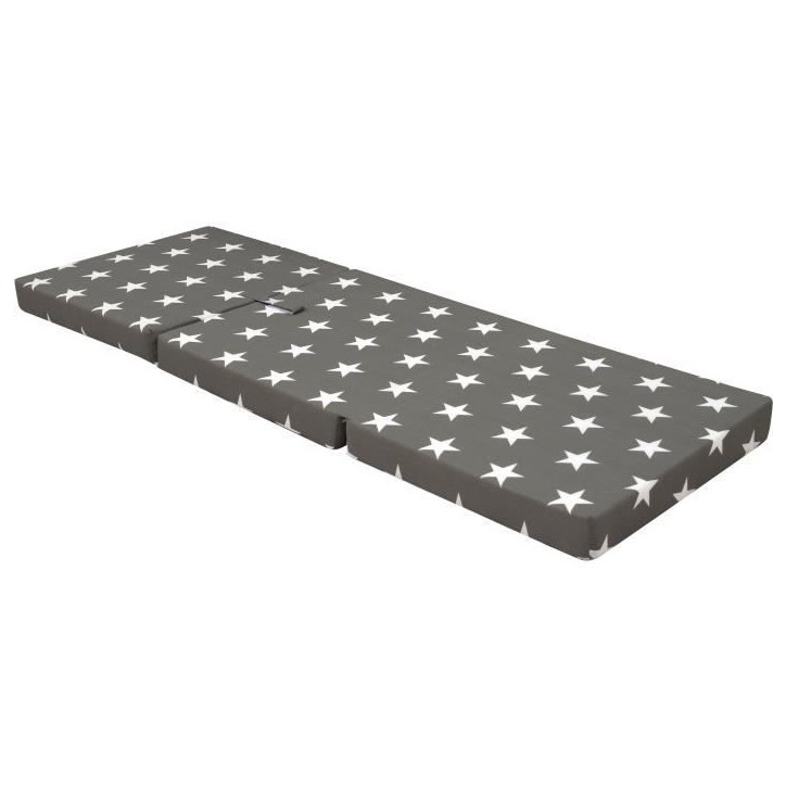 Chauffeuse pliante - SAMBA - Multi-position - Motif étoiles - 190 x 70 x 9 cm Chauffeuse pliante - SAMBA - Multi-position - Motif étoiles - 190 x 70 x 9 cm