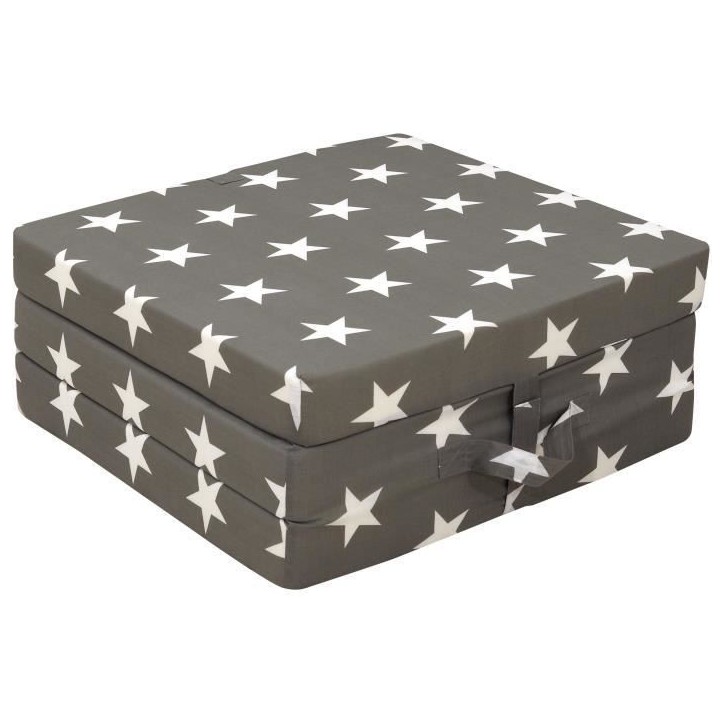 Chauffeuse pliante - SAMBA - Multi-position - Motif étoiles - 190 x 70 x 9 cm Chauffeuse pliante - SAMBA - Multi-position - Motif étoiles - 190 x 70 x 9 cm
