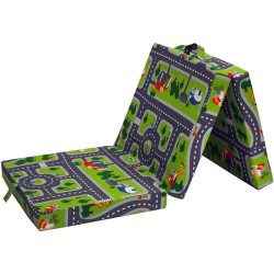 Chauffeuse pliante - SAMBA - Vert - Multi-position - Motif circuit voi
