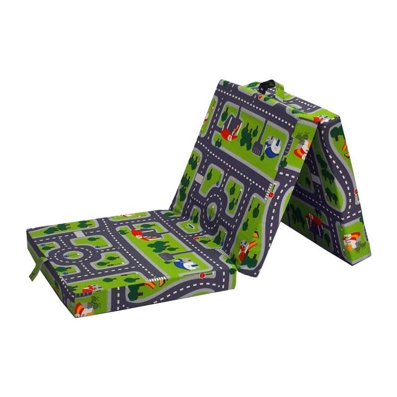 Chauffeuse pliante - SAMBA - Vert - Multi-position - Motif circuit voi