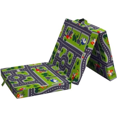 Chauffeuse pliante - SAMBA - Vert - Multi-position - Motif circuit voi
